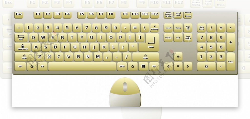 键盘和鼠标TOPVIEW矢量图像