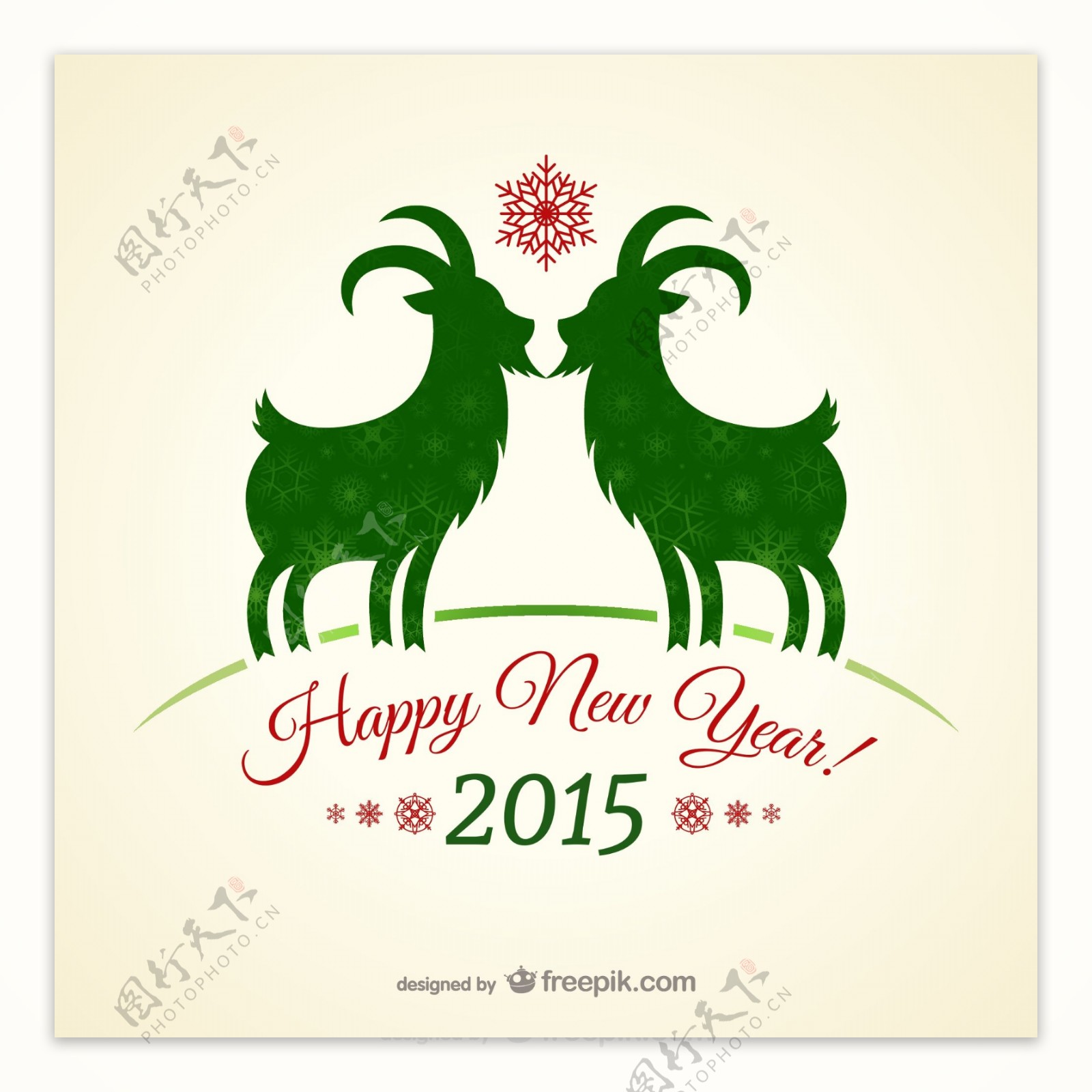 2015绿色山羊新年背景