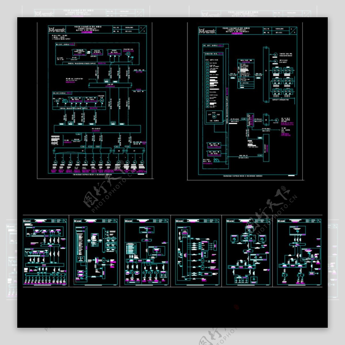 船舶主机遥控电气系统图CAD图纸
