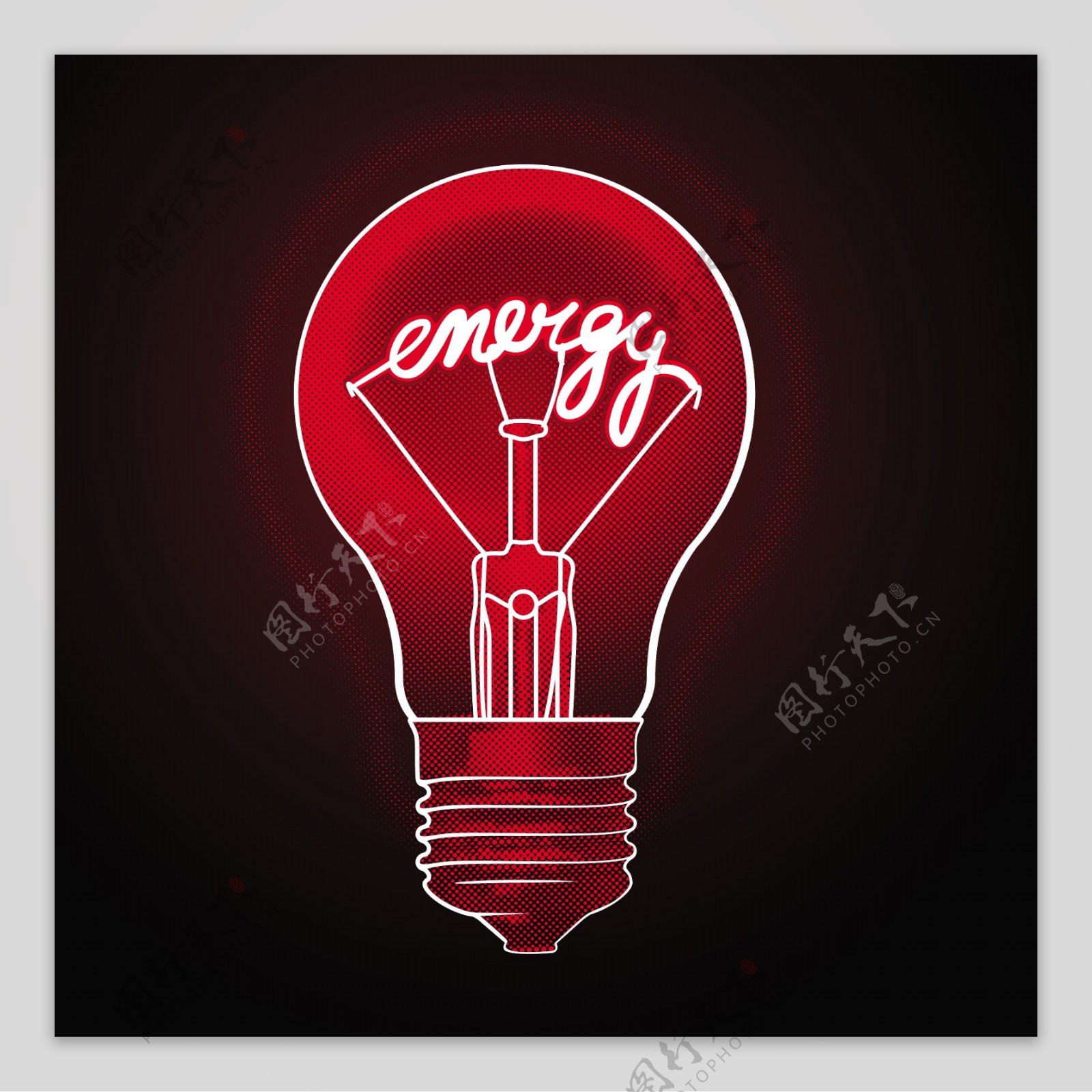 电灯泡的红色和黑色的矢量的概念
