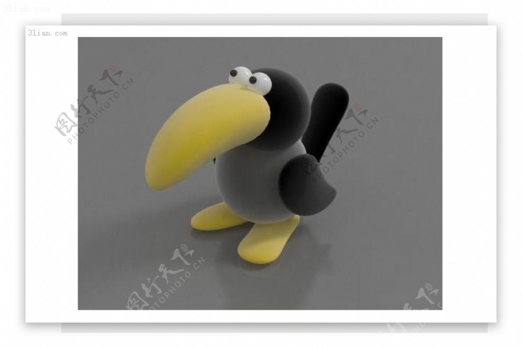 3D卡通大嘴鸟模型