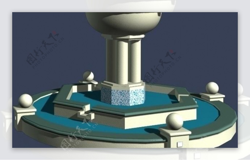 3dmax模型水池喷泉图片