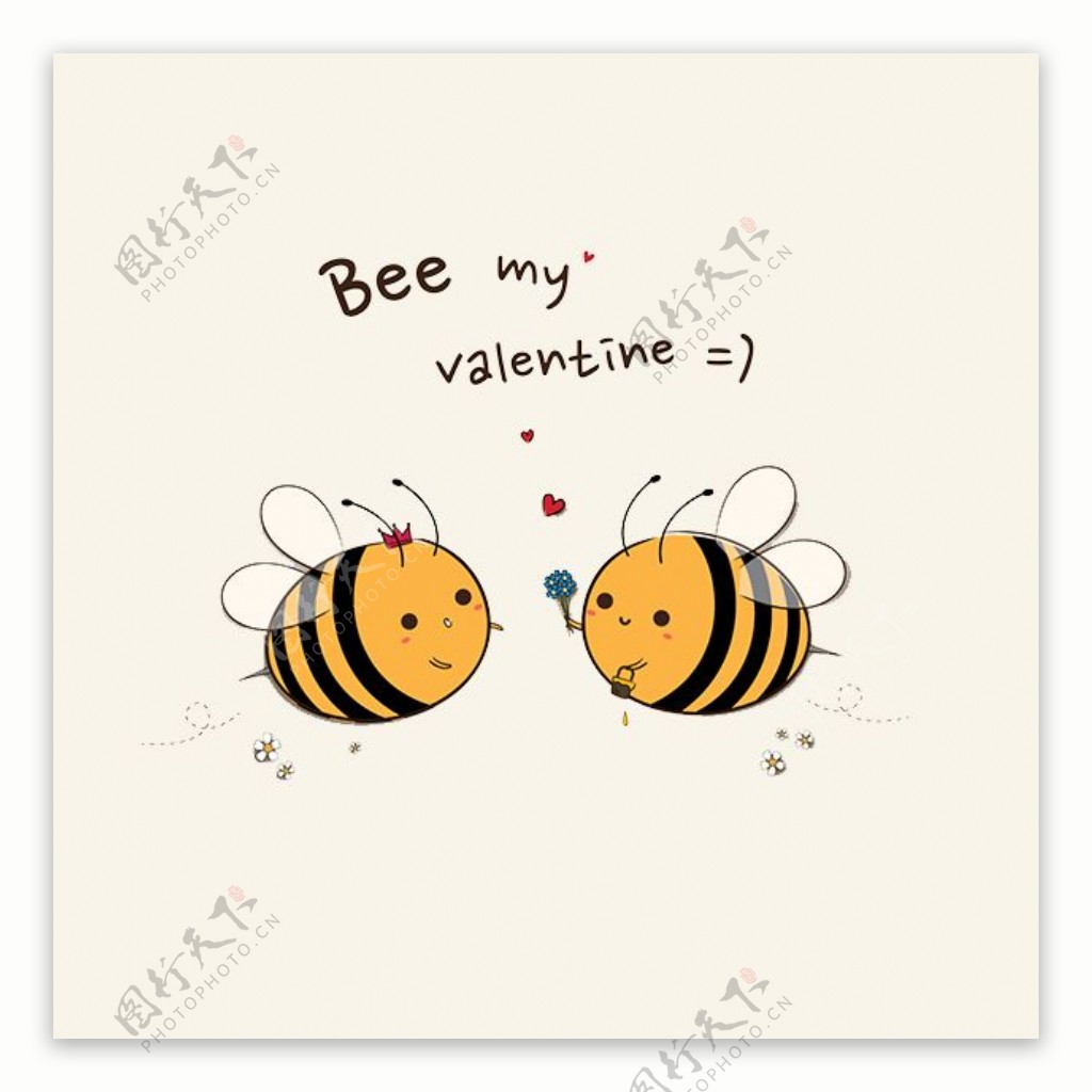 位图可爱卡通卡通动物蜜蜂文字免费素材