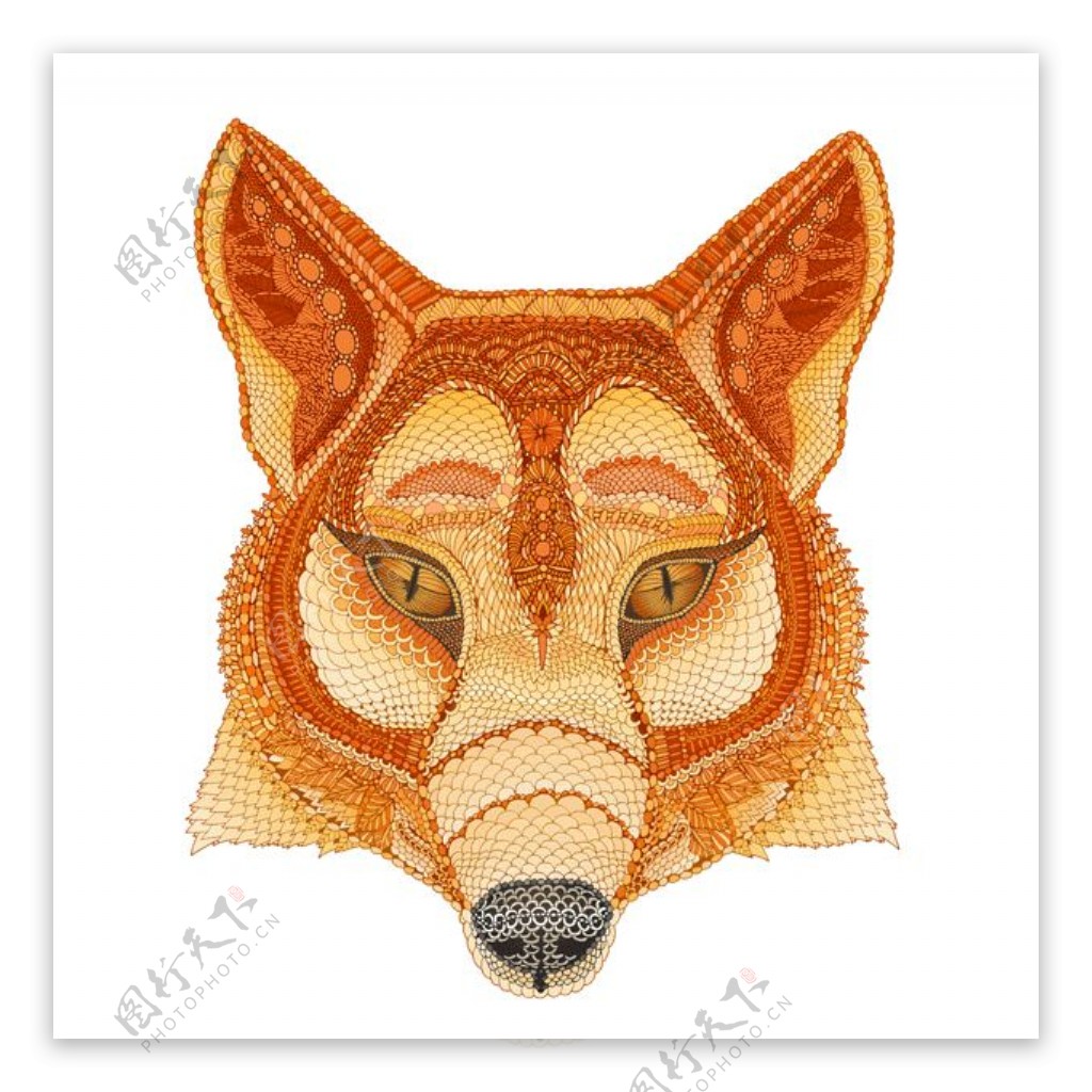 位图动物图案动物头像艺术效果狐狸免费素材