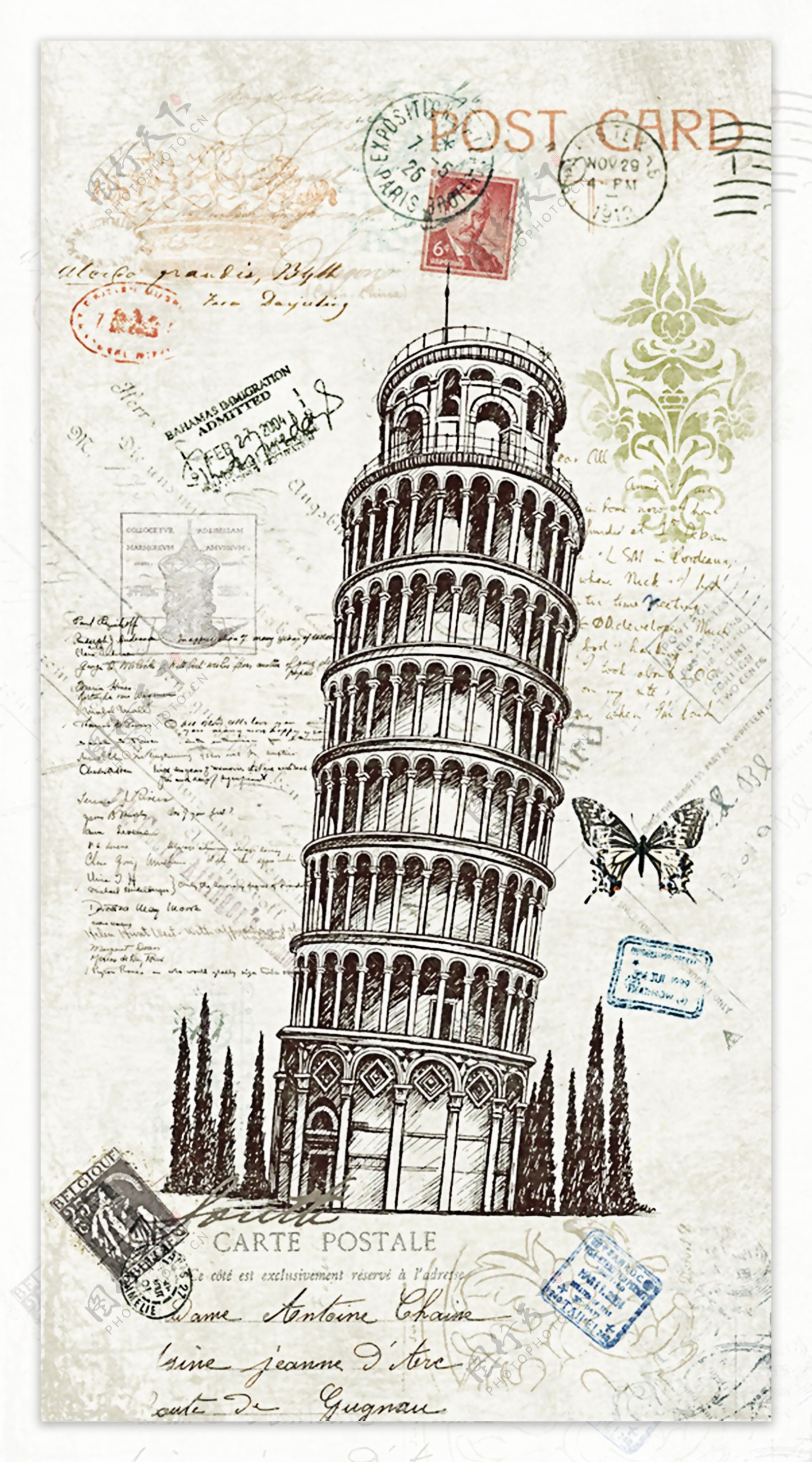 建筑邮票图片