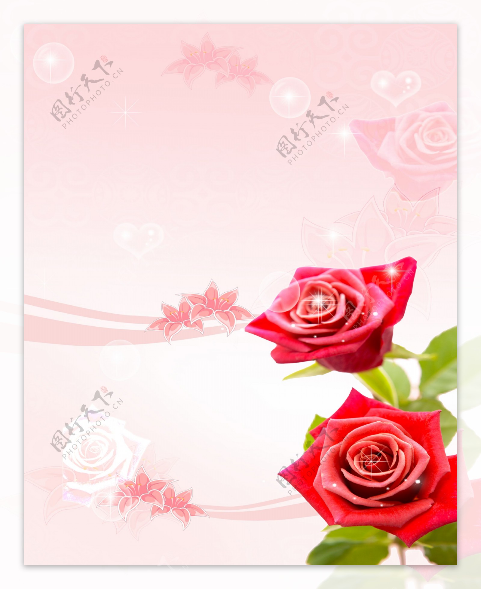 玻璃移门装饰图片玫瑰花