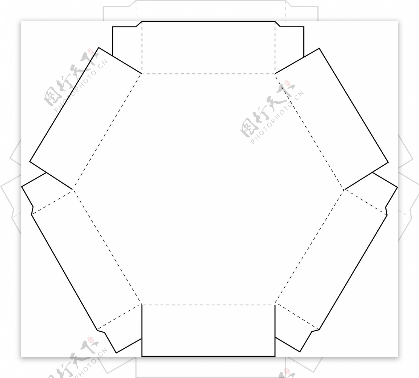 多边形拼合型包装盒结构图