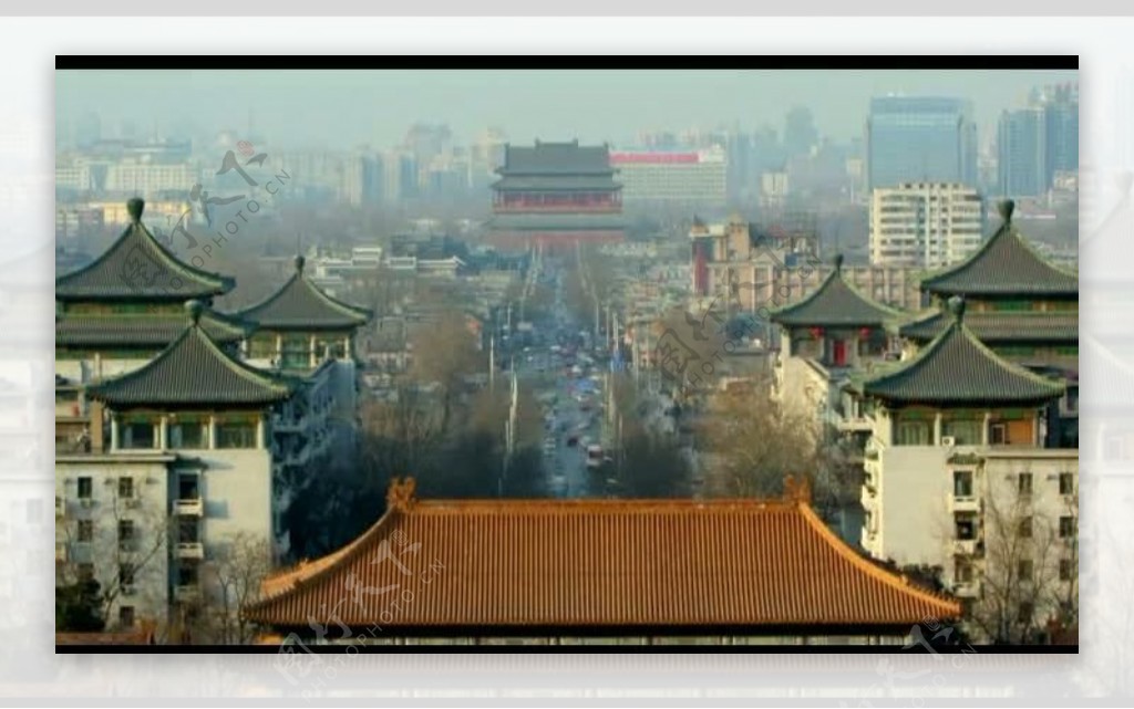 北京建筑人流背景视频图片