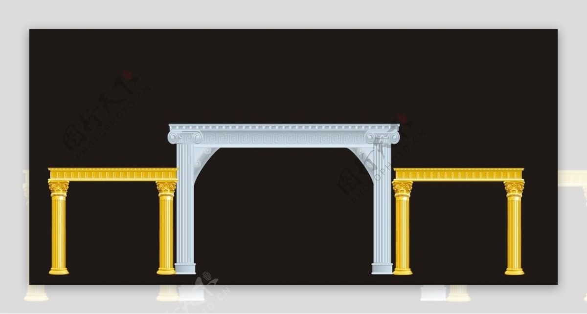 欧式罗马柱拱门设计素