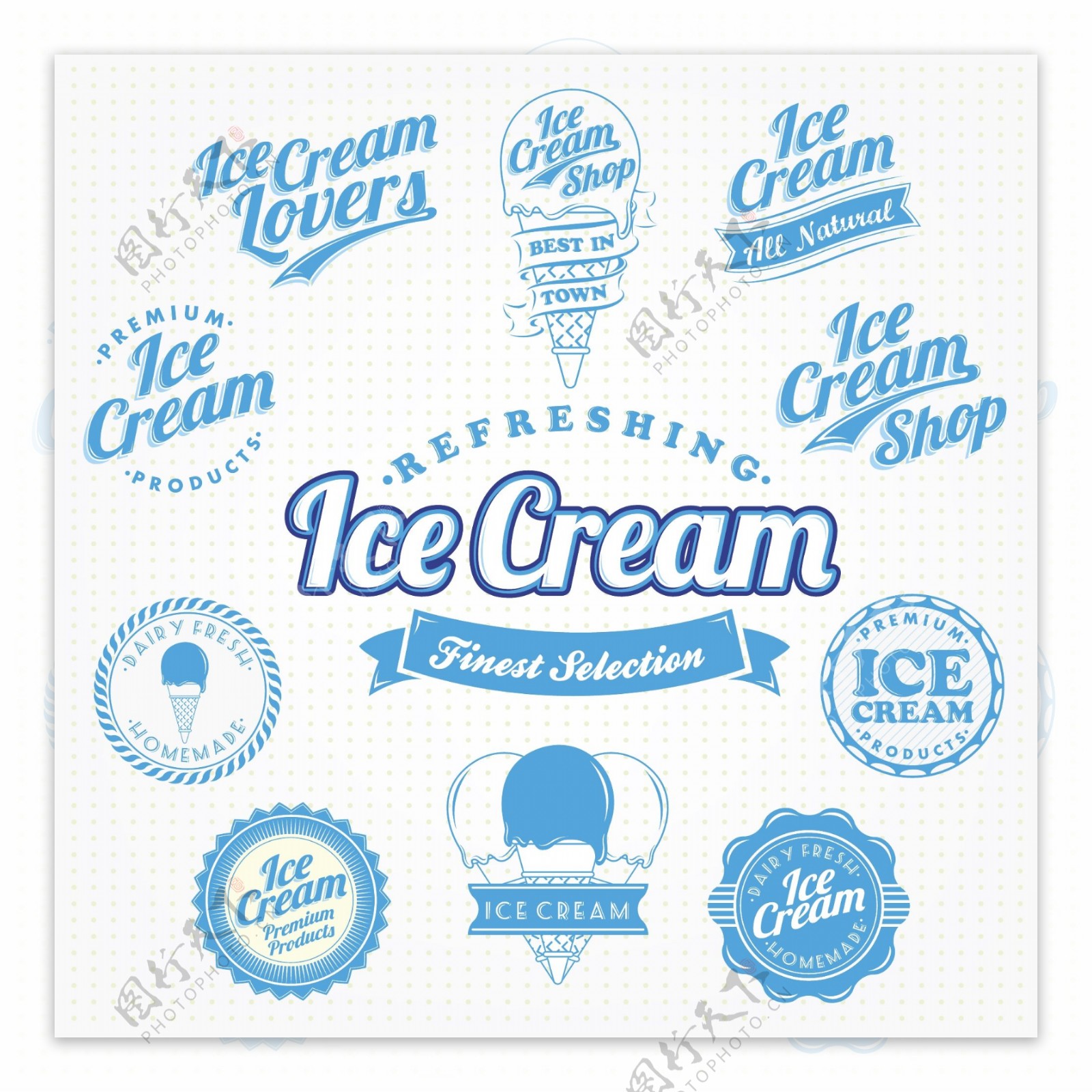 冰淇淋标签贴纸图片