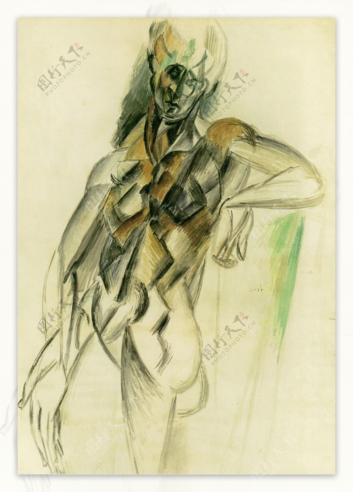 1909Nuf淇秈nindebout西班牙画家巴勃罗毕加索抽象油画人物人体油画装饰画