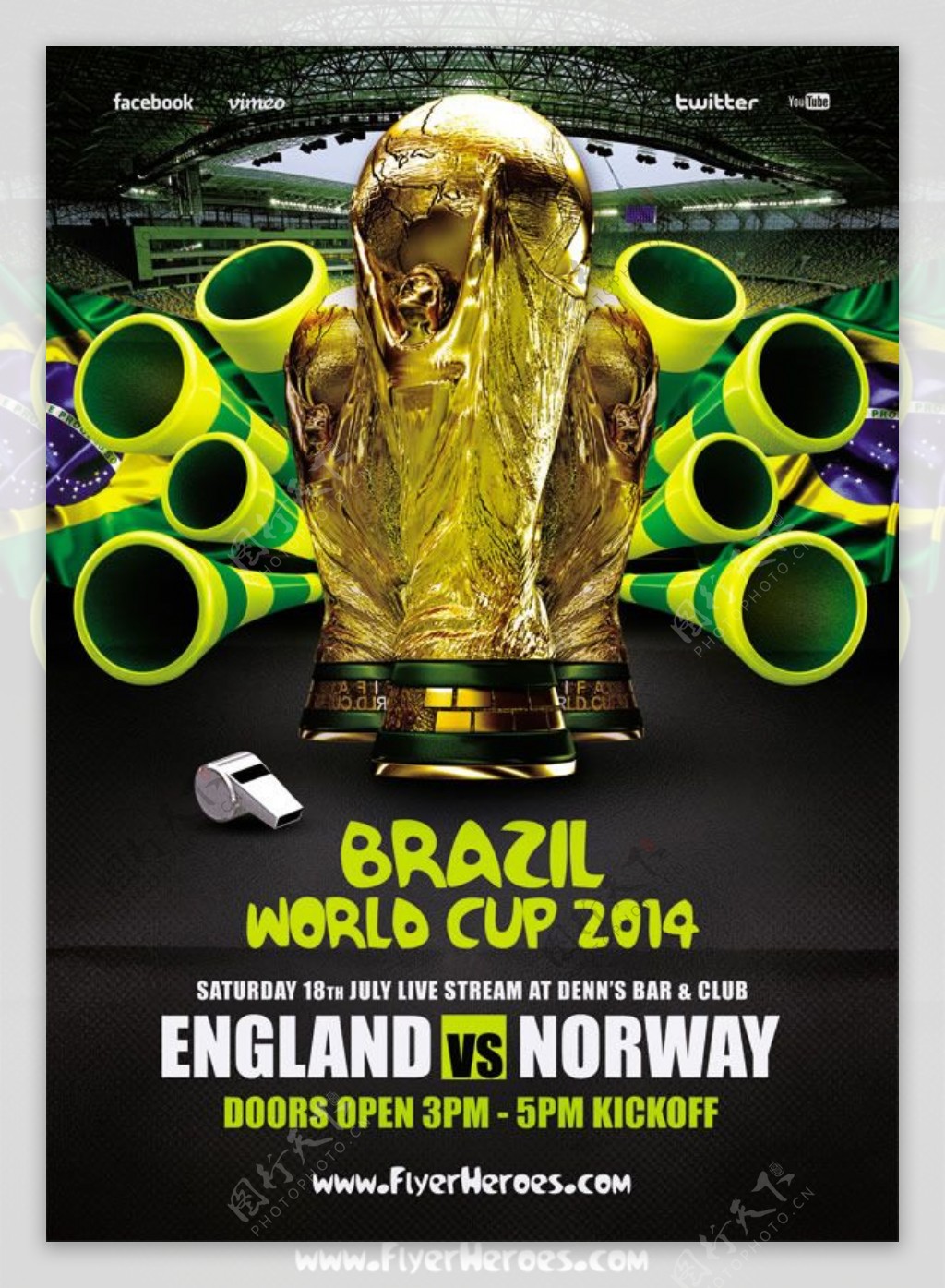 巴西世界杯海报psd素材