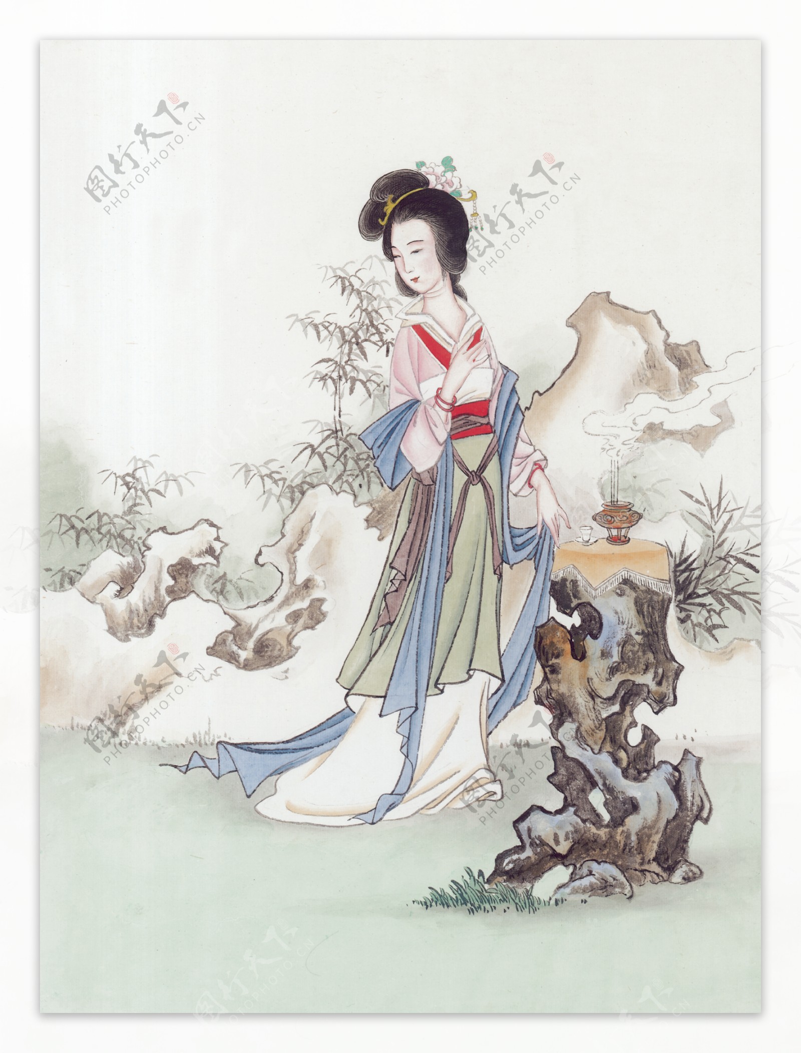 中华艺术绘画古画绘画仙女神仙嫦娥貂蝉西施中国古代绘画