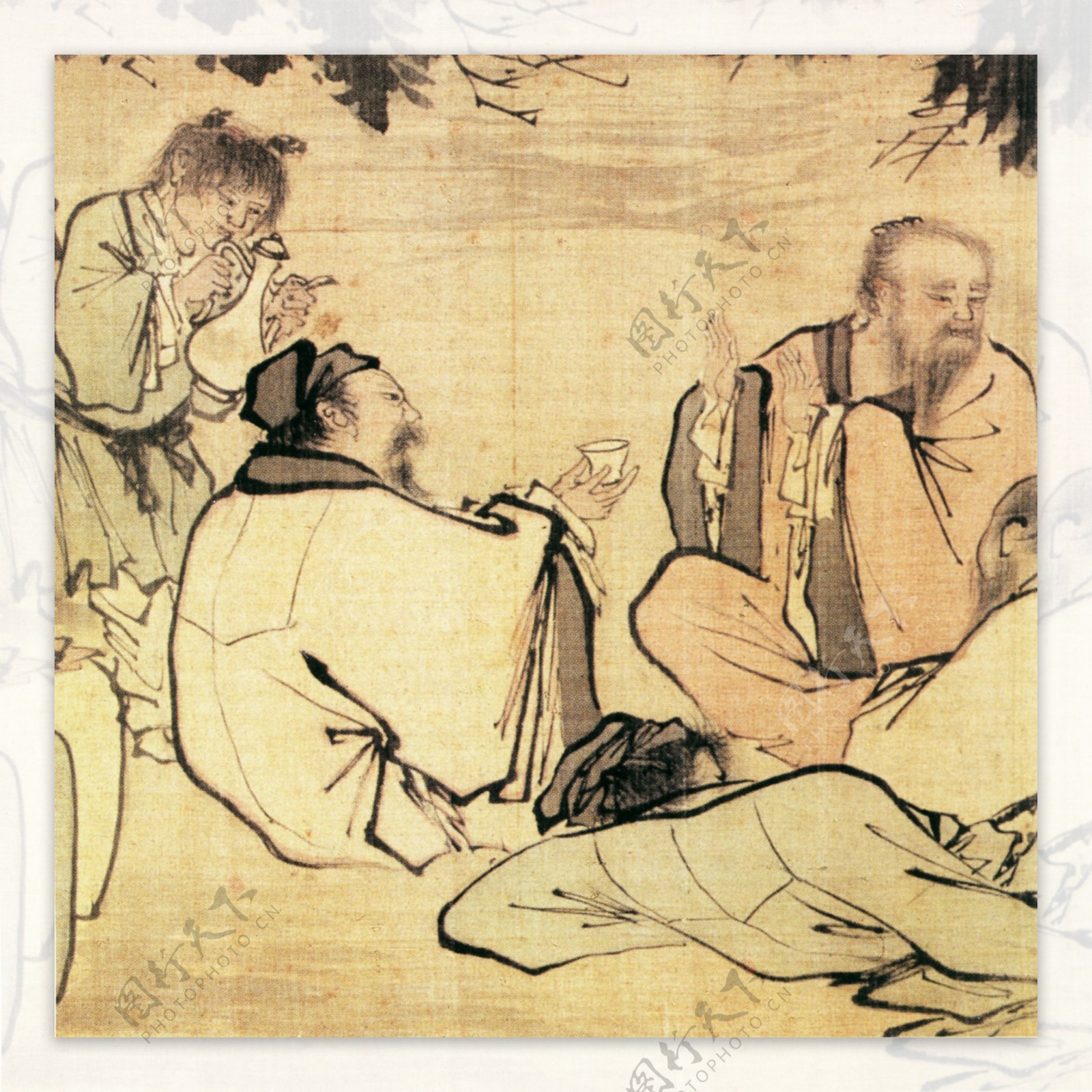 明朝古代人物民间人物人物壁画中国文化人物画像中国风中华艺术绘画