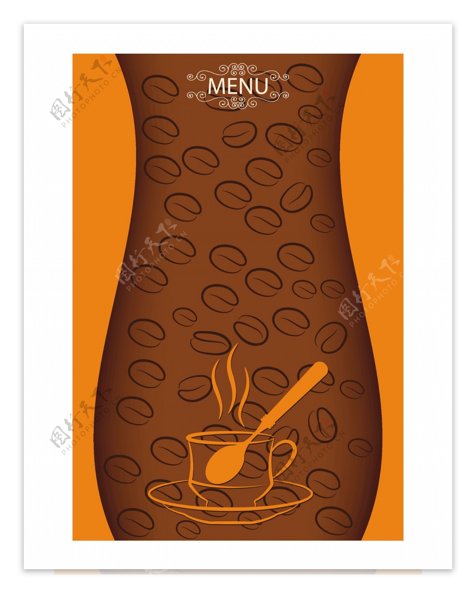 矢量典雅咖啡豆背景设计