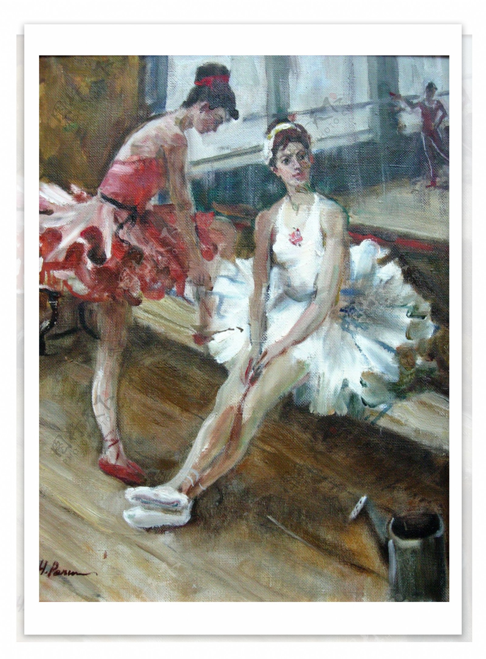 俄罗斯美术作品油画人物芭蕾舞女图片