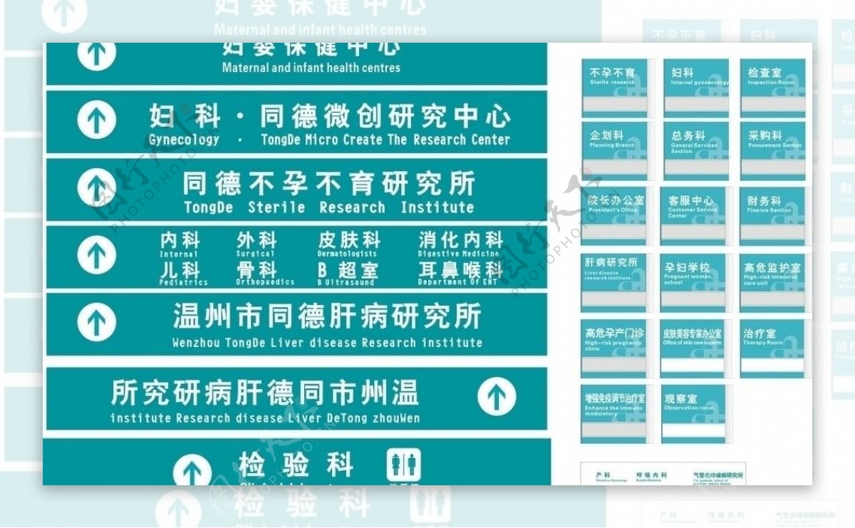 医院科室牌及灯箱指示牌图片