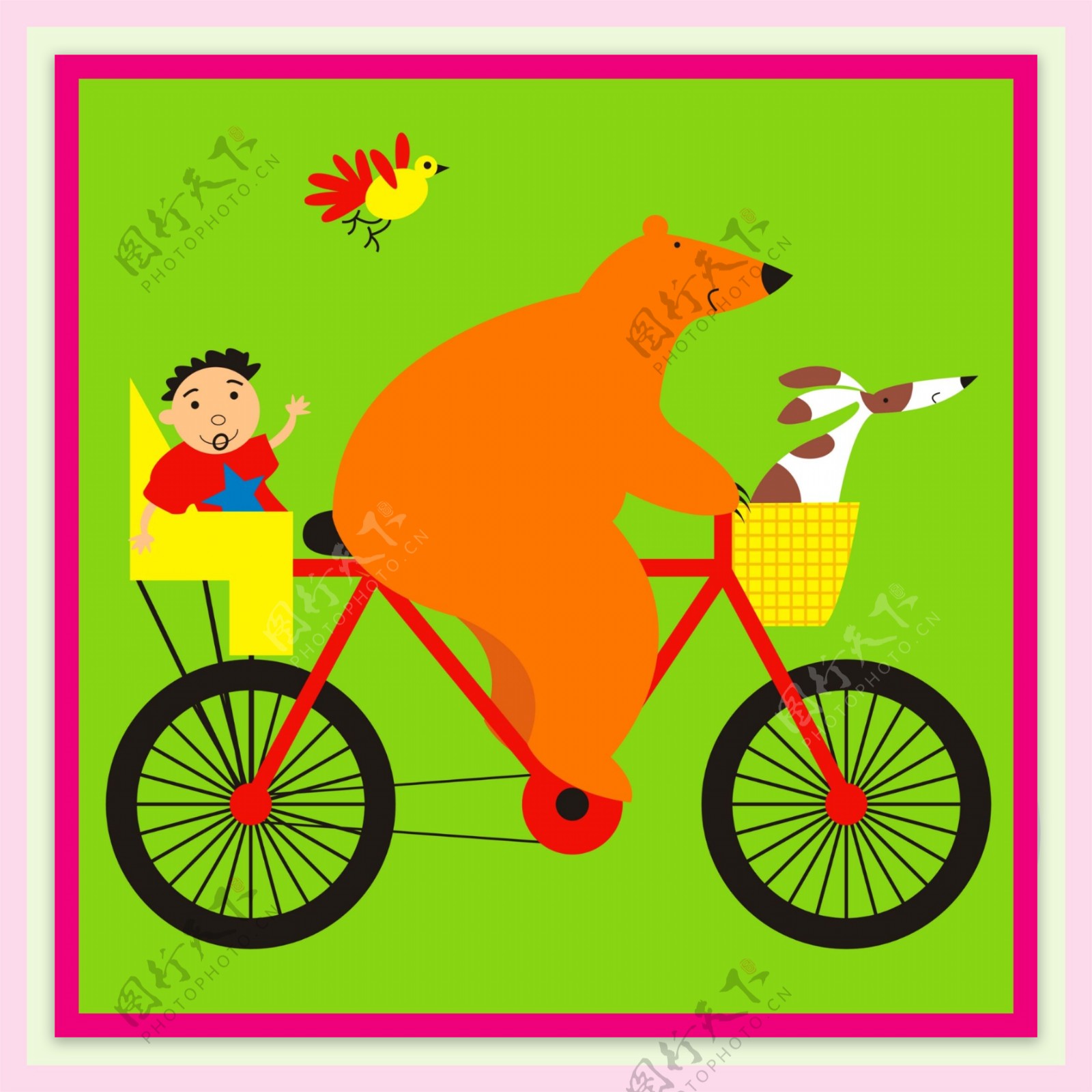 骑自行车的熊图片
