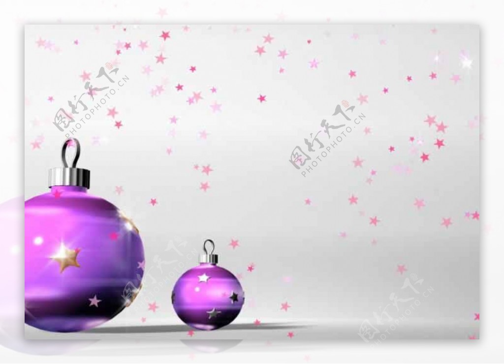 圣诞节日素材紫色球灯标清动态背景视频素材