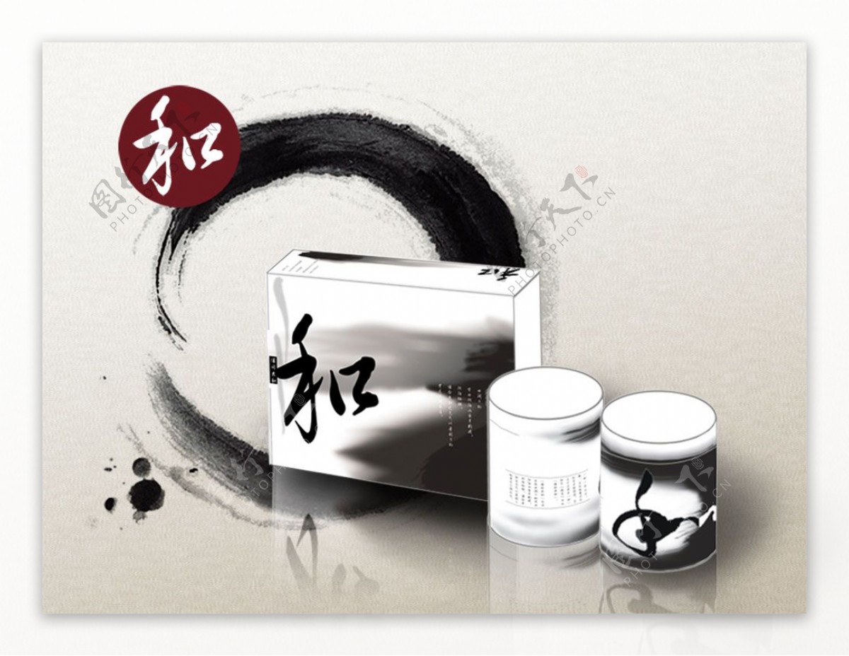中国风茶叶包装展示PSD分层