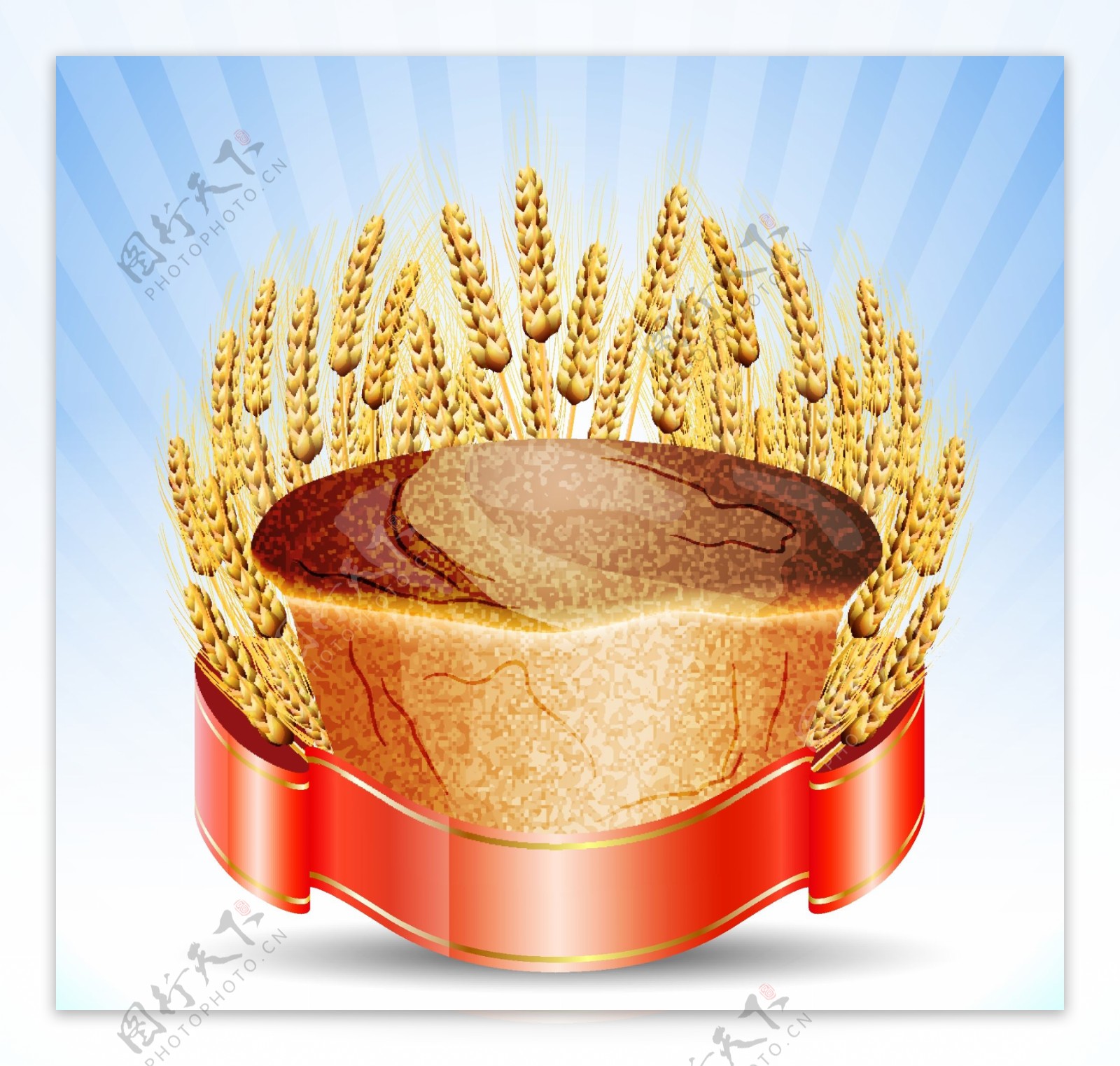 麦穗丝带面包图片