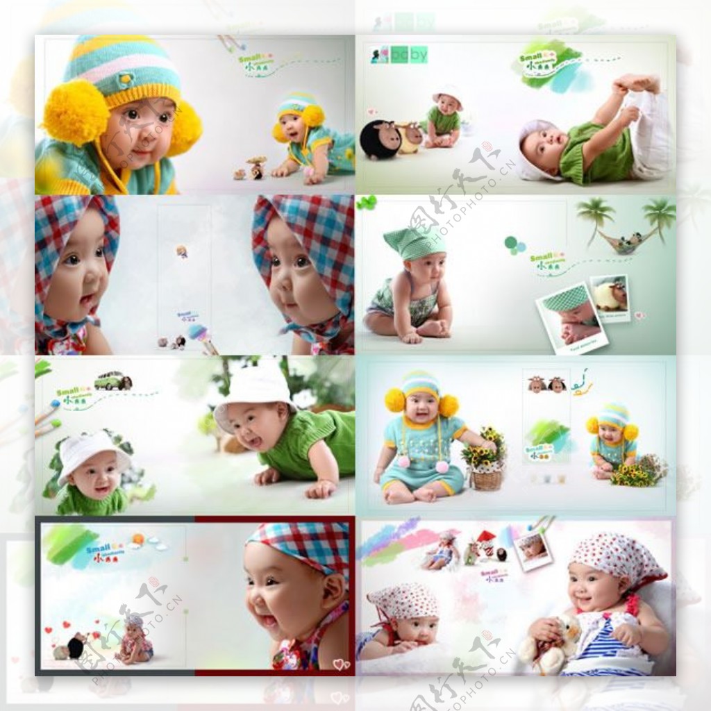 萌宝宝儿童相册模板设计PSD素材