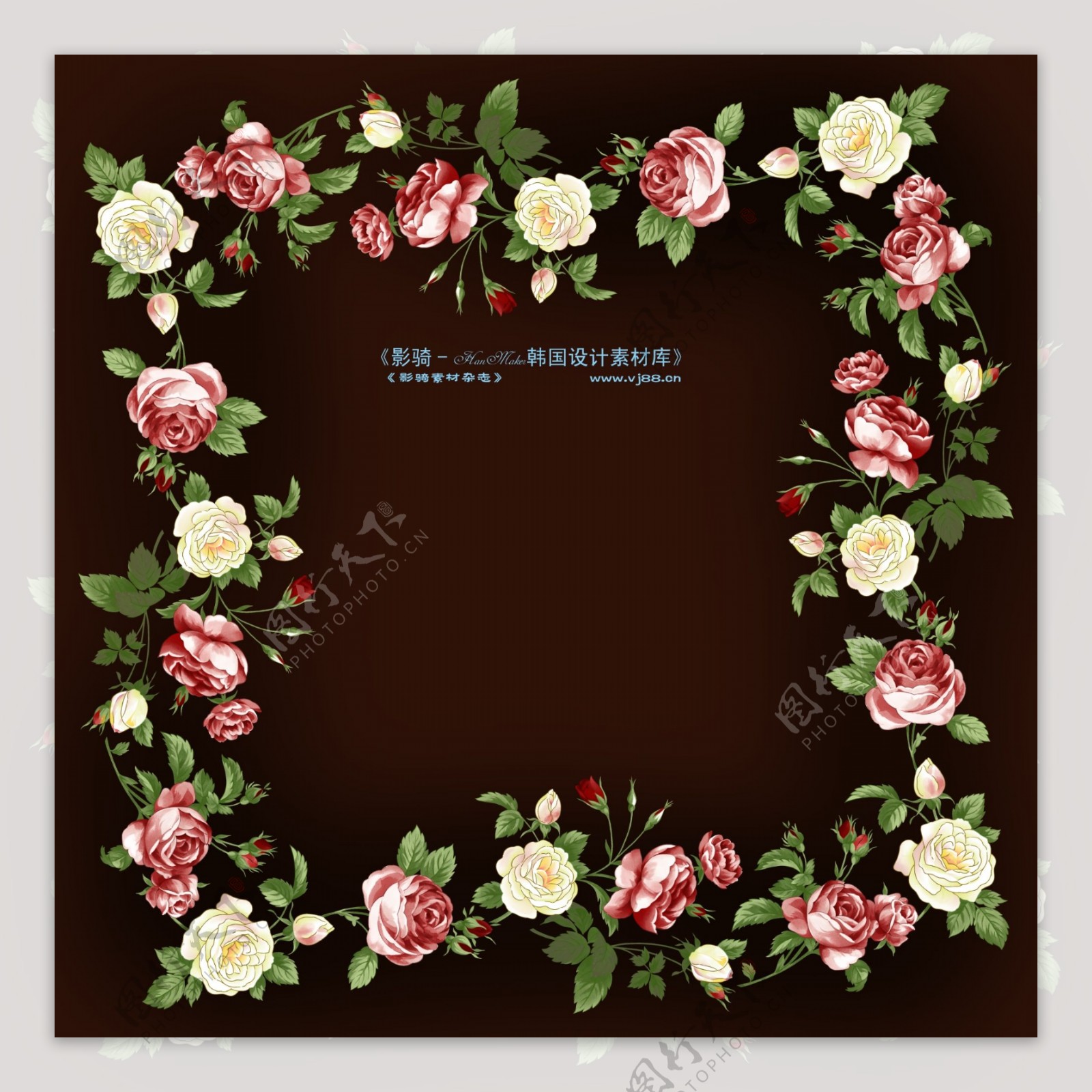 HanMaker韩国设计素材库背景底纹花纹边框相框图案