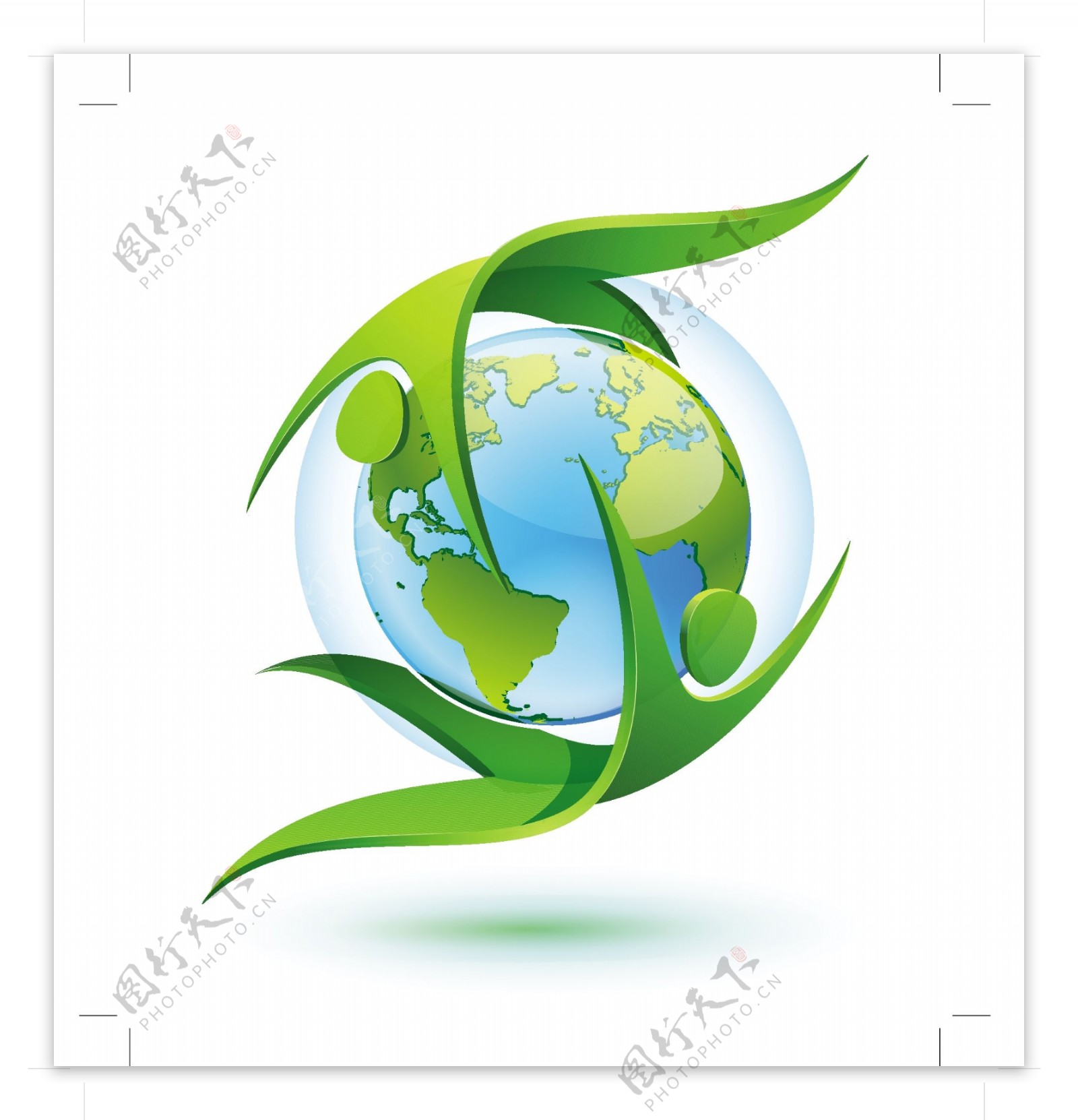 绿色环保生态舞蹈人物地球图片