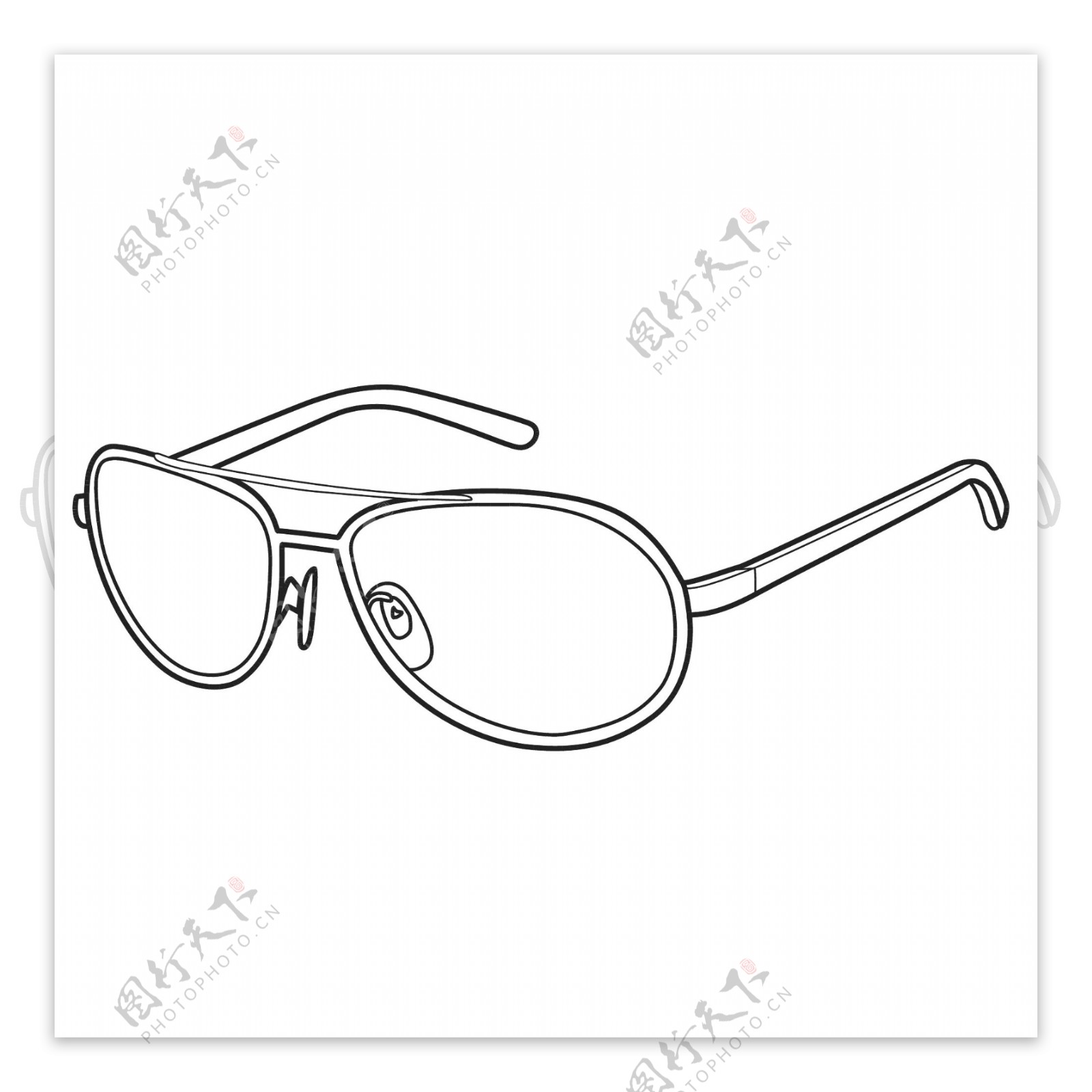 印花矢量图色彩黑白色眼镜墨镜免费素材