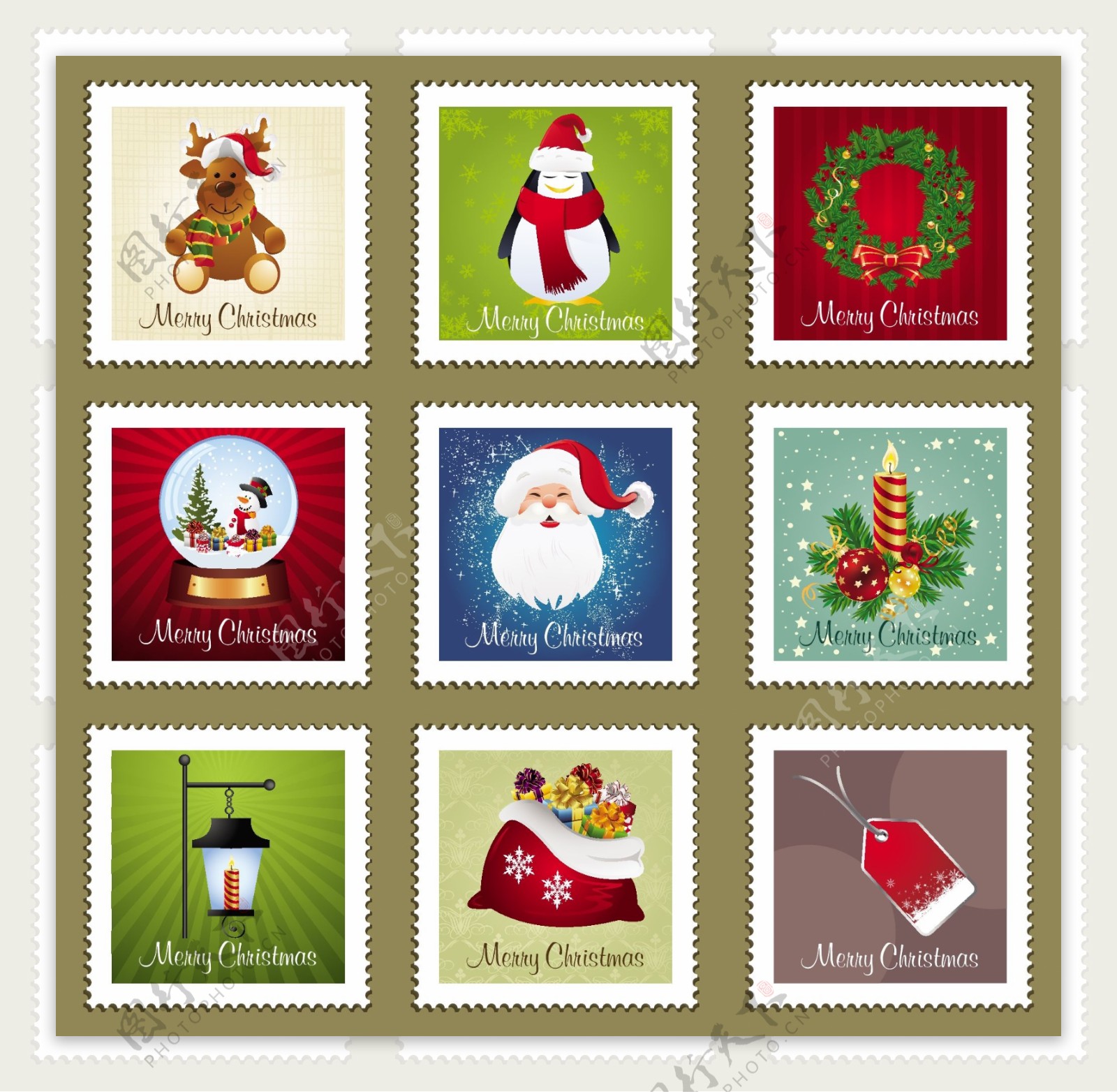 圣诞节邮票图片
