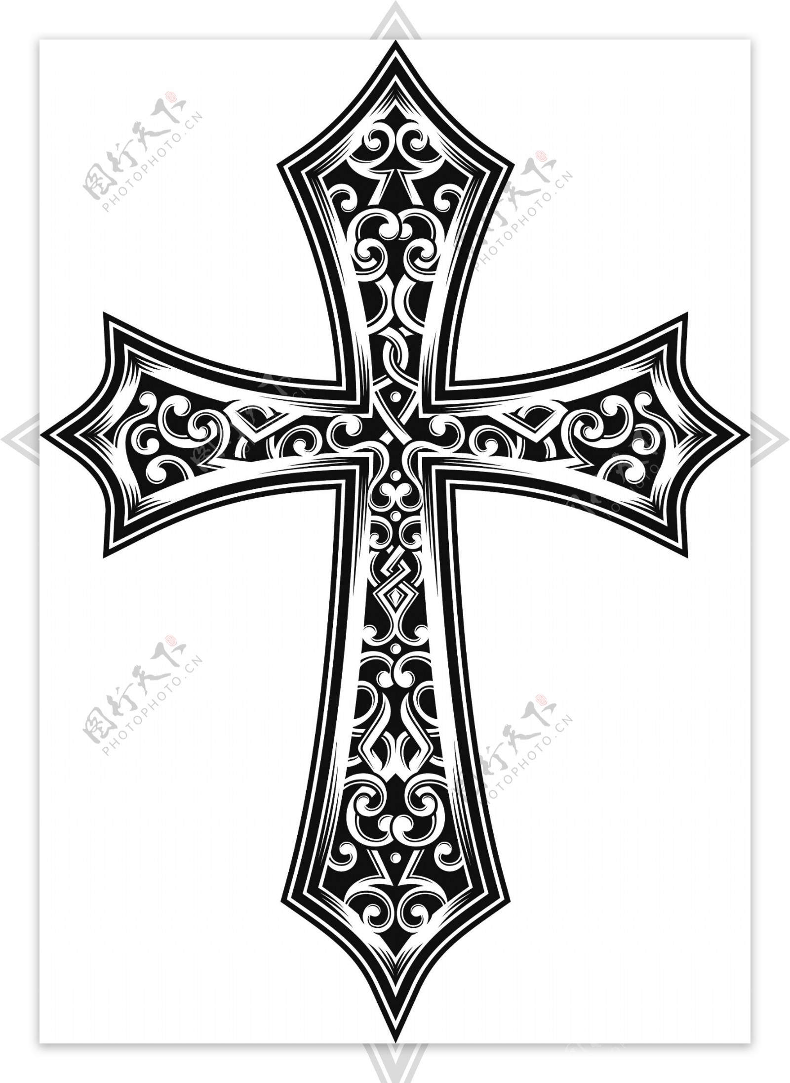 十字架T恤图案纹身设