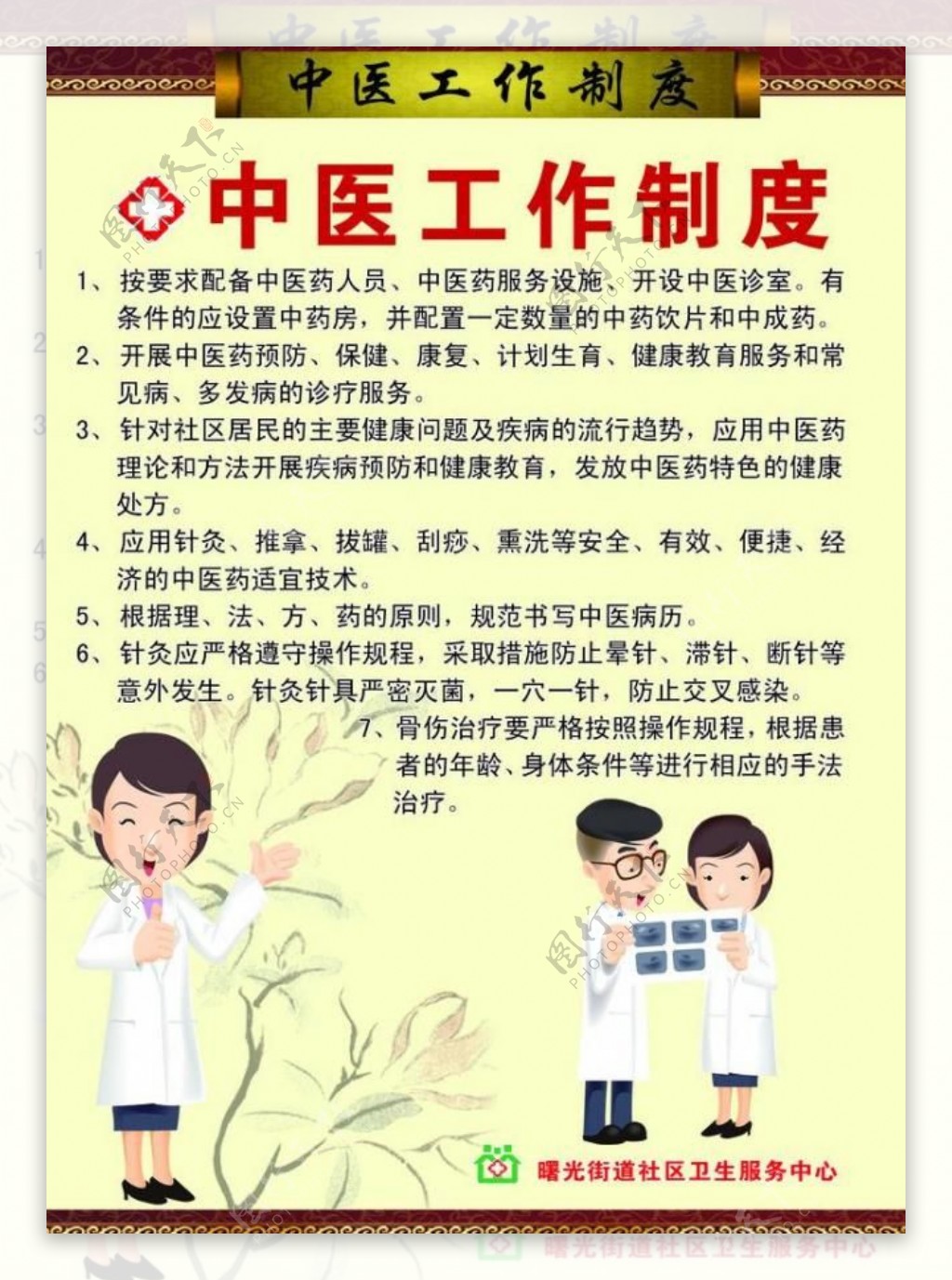 中医工作制度滑海报图片