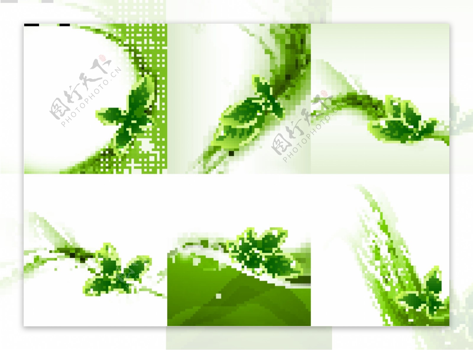 生态绿色的叶子图案3