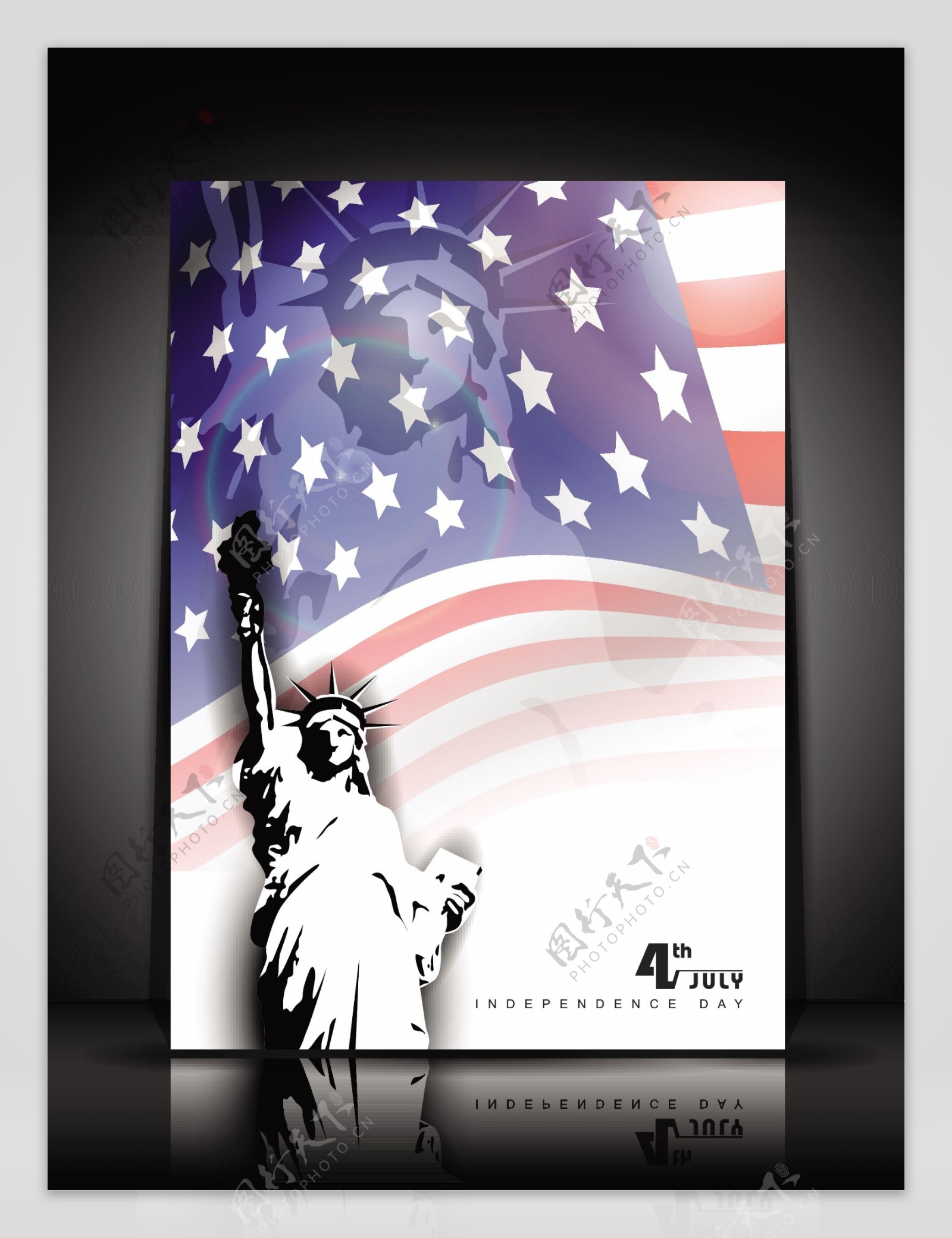 美国国旗自由女神图片