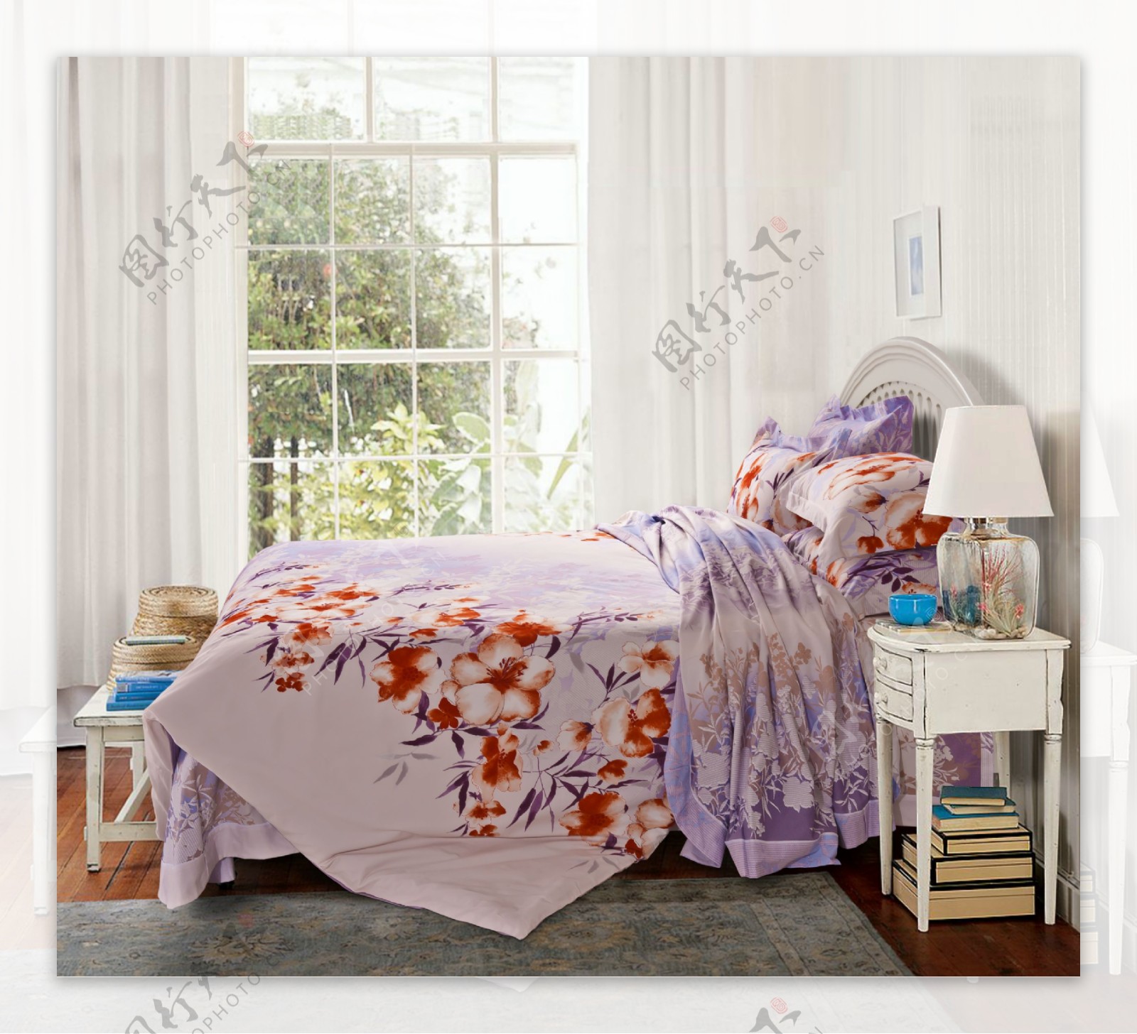 花卉床品韩式卧房图片