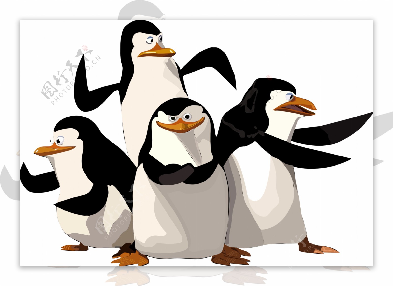 印花矢量图动物抽象动物企鹅色彩免费素材