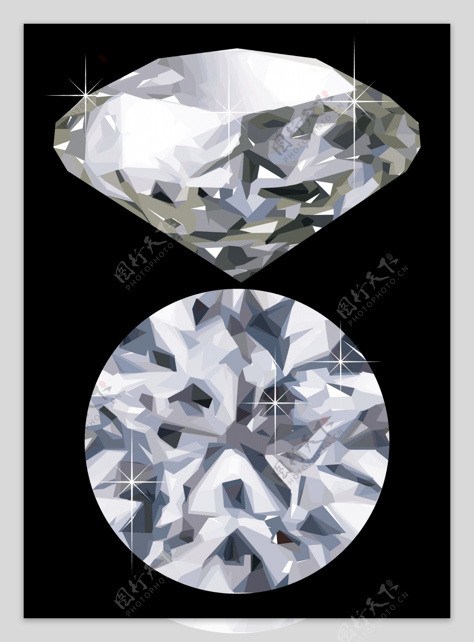 4款钻石矢量素材