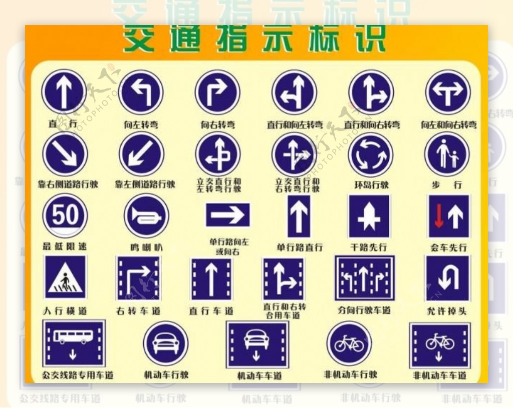 交通指示标识标志图片