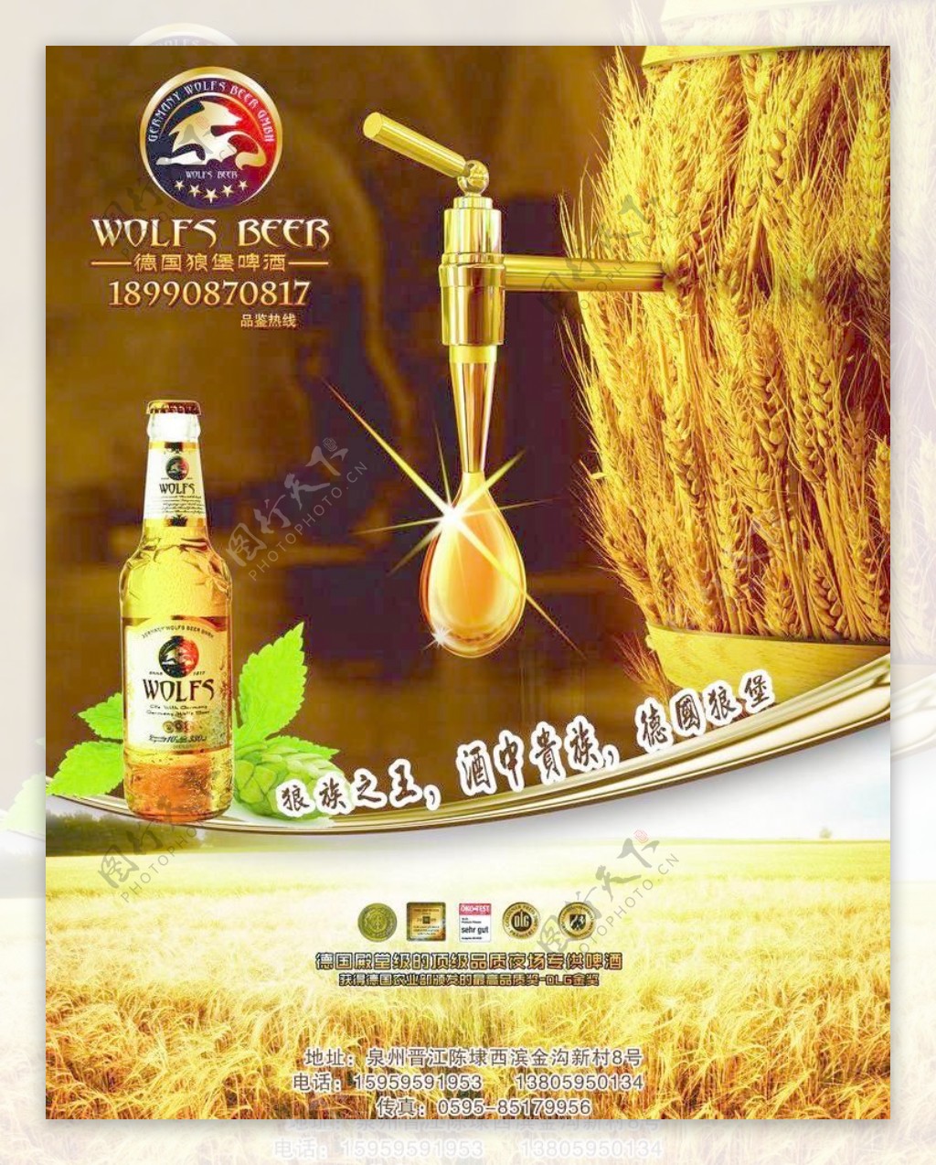 德国狼堡啤酒海报图片
