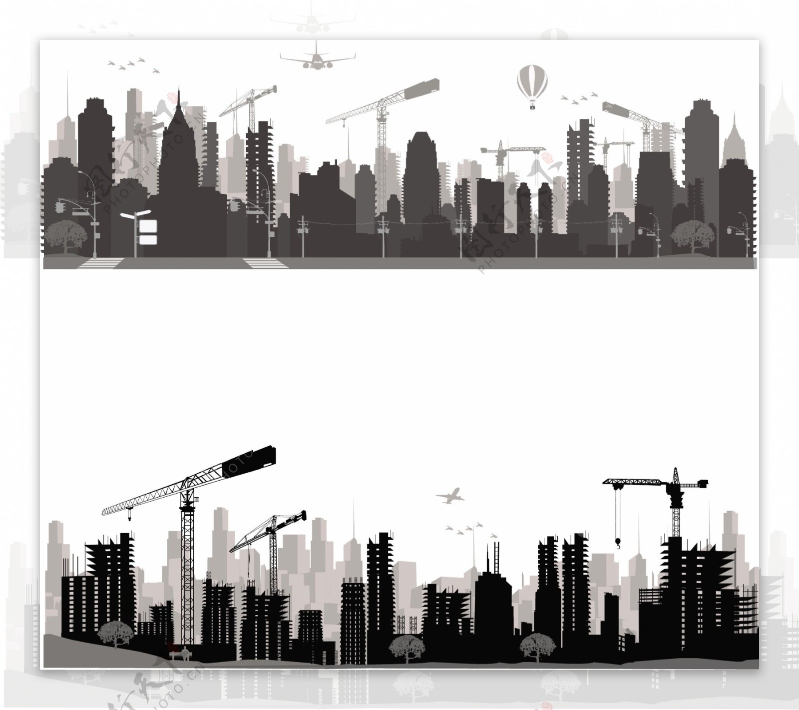 城市建筑城市剪影图片