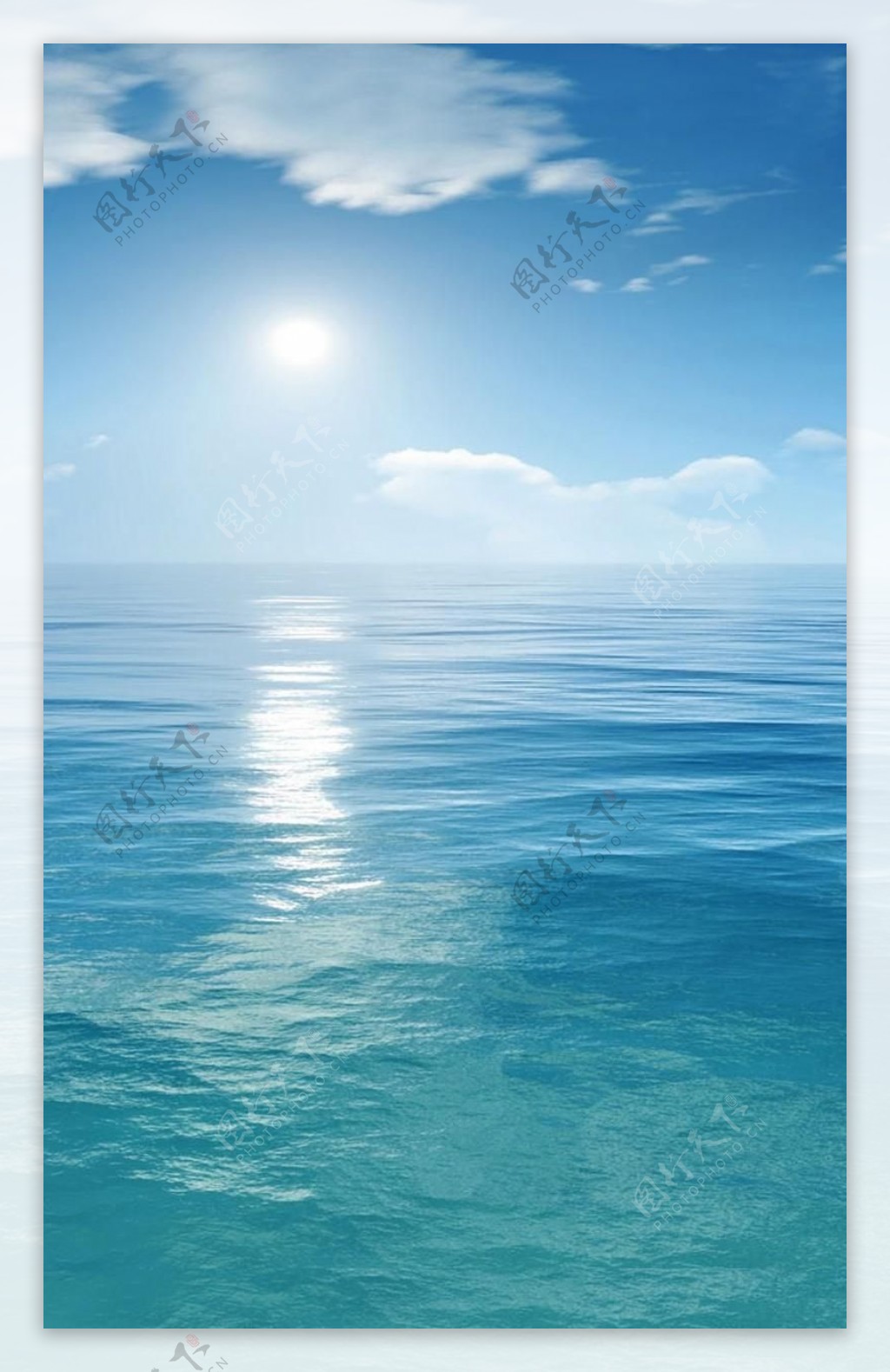 蔚蓝大海海洋自然阳光风景海天一色波光粼粼