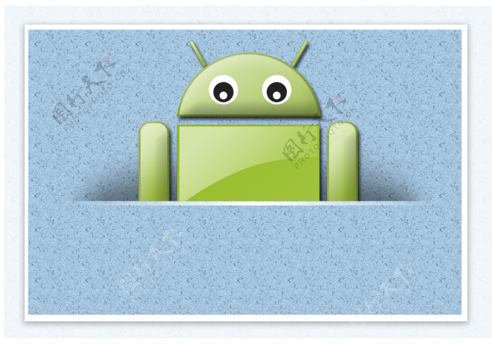 绿色Android口袋图标psd