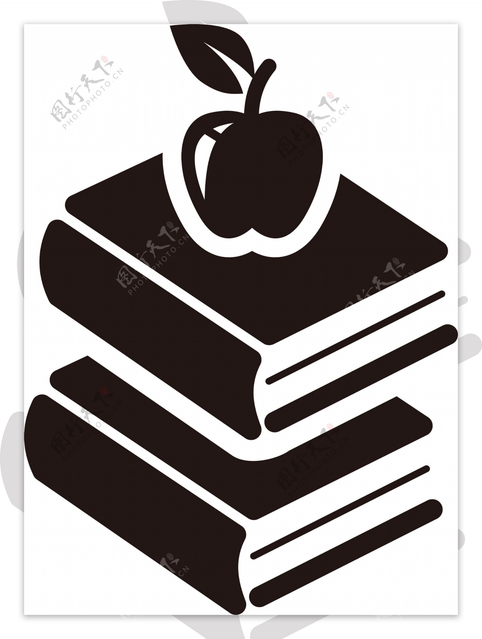 苹果与书本矢量图标