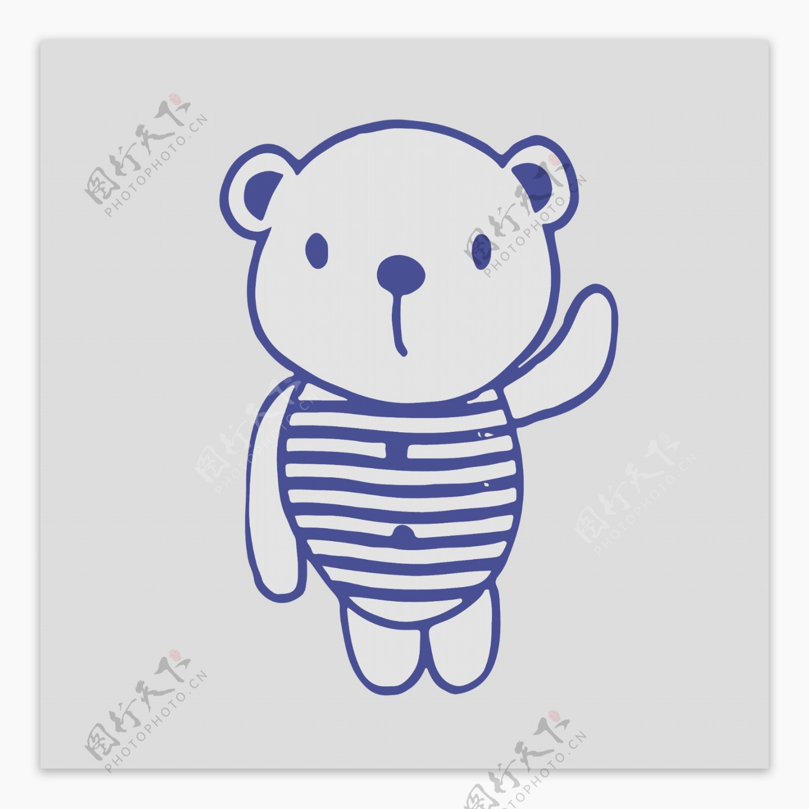 印花矢量图可爱卡通动物熊婴童装免费素材