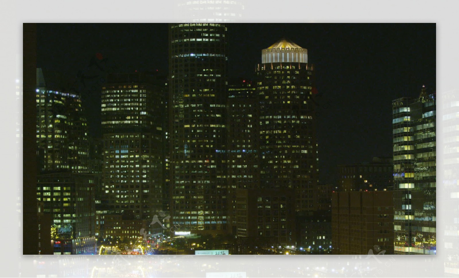 广角镜头的波士顿市中心的4K超高清视频免费下载