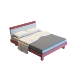 3D双人床模型
