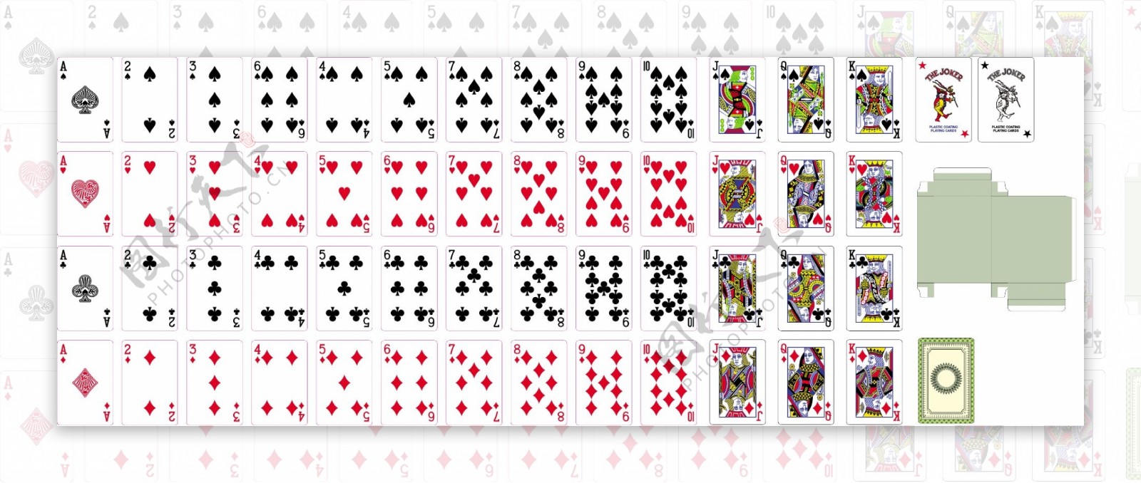 纸质扑克牌矢量图AI