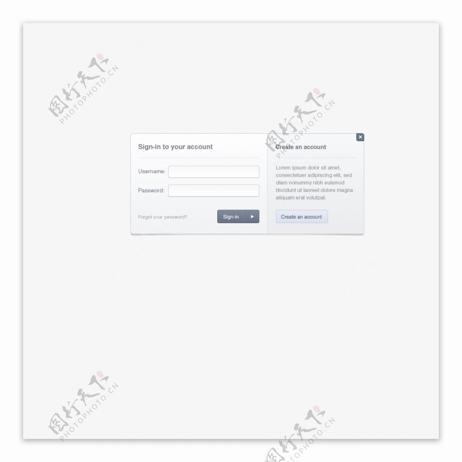 白灰极简风格登陆框