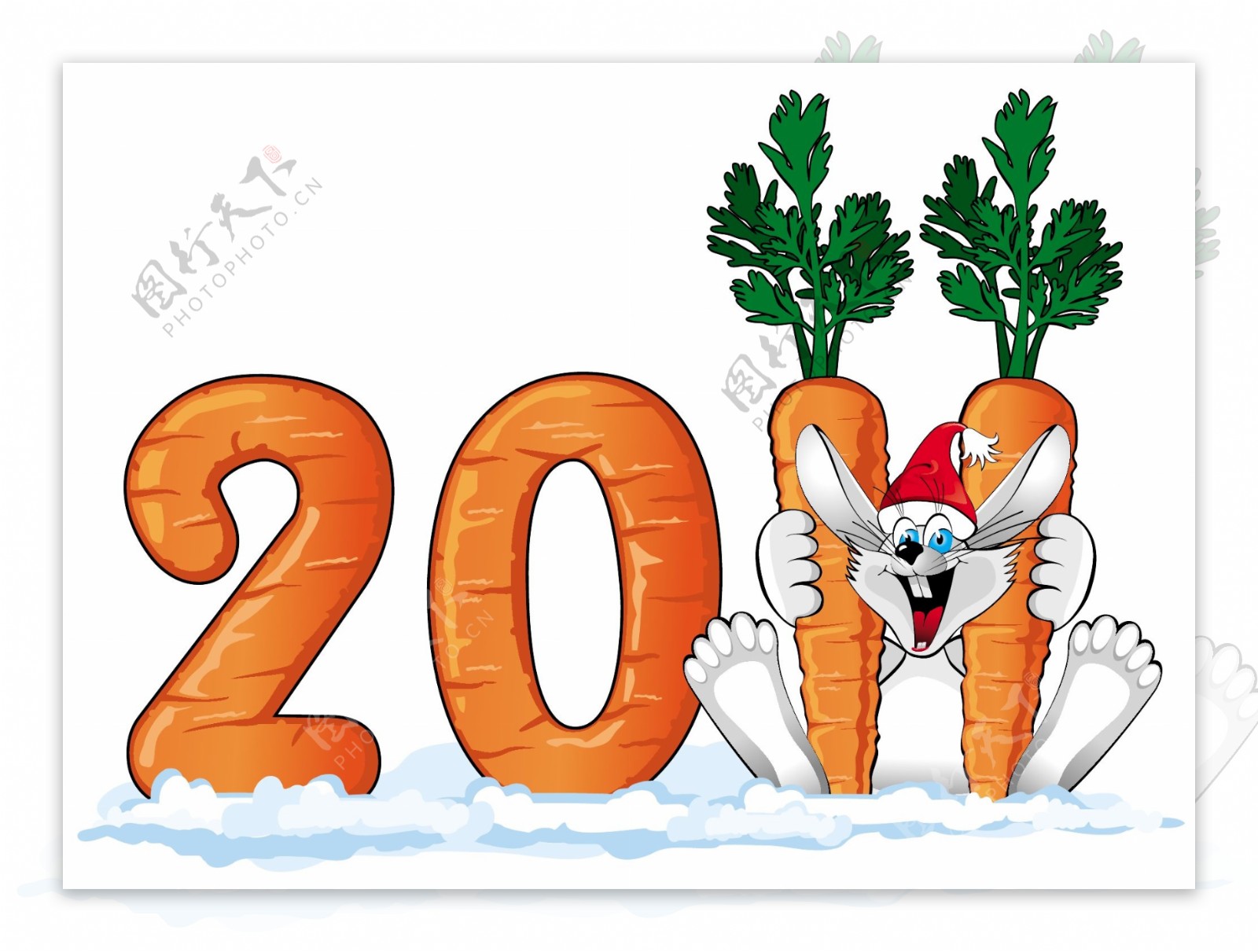 兔子和胡萝卜合成的2011