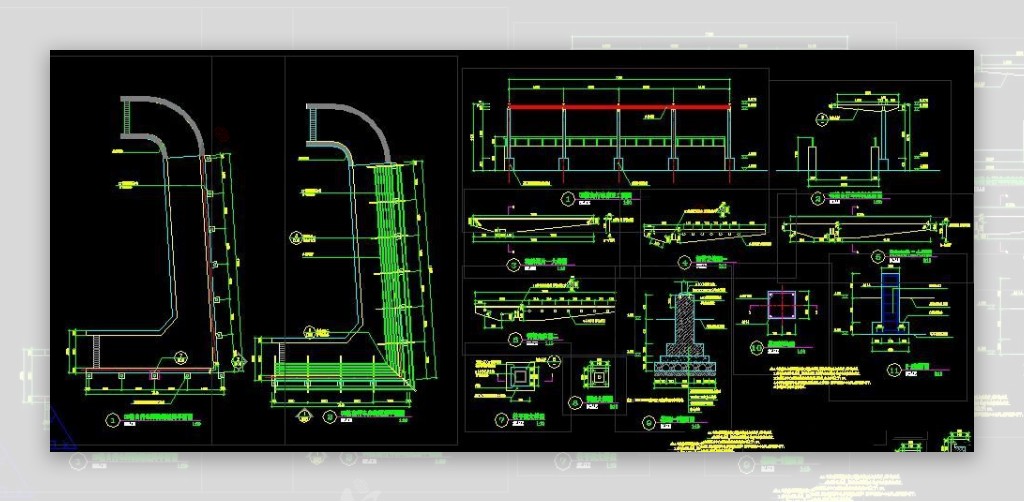 景观四方亭CAD施工详图